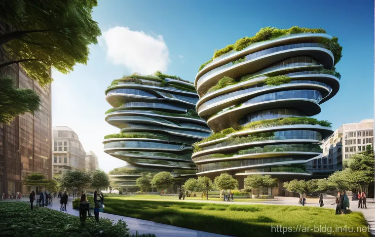 건축산업분야에서의 인공지능 활용 사례 - Prompt 1: Futuristic AI-Designed Urban Landscape**